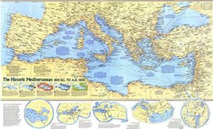 MAPA HISTÓRICO DEL MEDITERRÁNEO (MURAL) , 800 AC A AD 1500 *