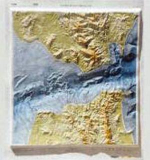 MAPA ESTRECHO DE GIBRALTAR RELIEVE 1:100.000 *