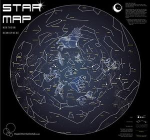 STARS MAP GLOW IN THE DARK WALL MAP- MAPA ESTELAR BRILLA EN LA OSCURIDAD *