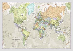 MAPA DEL MUNDO PLASTIFICADO CLÁSICO 1:40,000,000 *