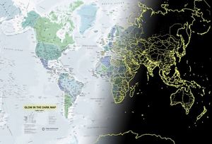 GLOW IN THE DARK MAP OF THE WORLD *