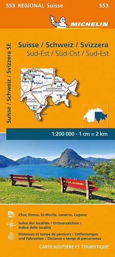 553 MAPA SUISSE SUD-EST / SCHWEIZ SÜD-OST / SVIZZERA SUD-EST /SUIZA SURESTE