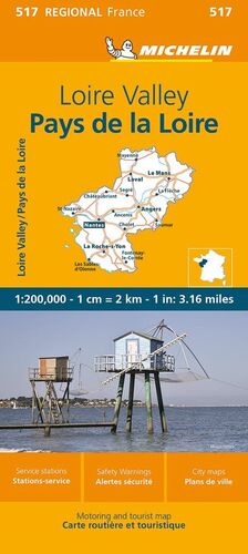 517 MAPA REGIONAL LOIRE VALLEY ; PAYS DE LA LOIRE 1:200.000 *