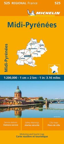 525 MAPA REGIONAL MIDI-PYRENEES 1:200.000