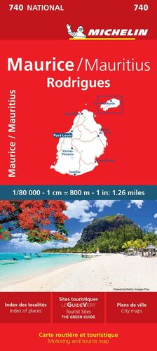 740 MAPA NATIONAL MAURICE ; MAURITIUS - MAURICIO - RODRIGUES 1:80.000 *