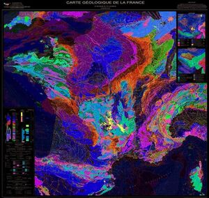 CARTE GEOLOGIQUE DE LA FRANCE PLASTIFIÉE *