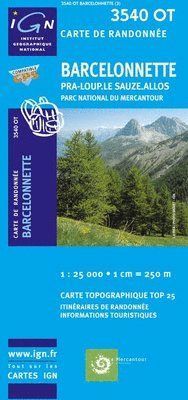 3540 OT BARCELONNETTE 1:25.000- TOP 25 IGN