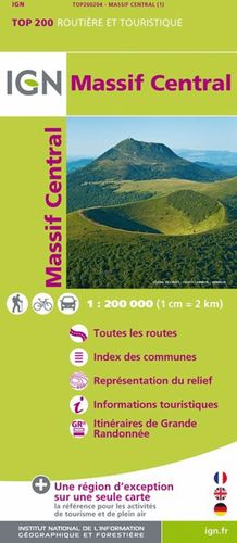 204 MASSIF CENTRAL 1:200,000