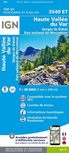 3540 ET HAUTE VALLEE DU VAR 1:25,000