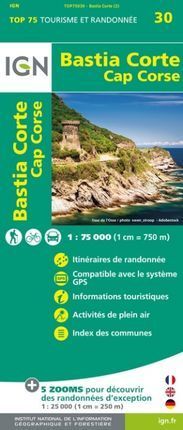 30 BASTIA CORTE 1:75.000 (CORCEGA) *