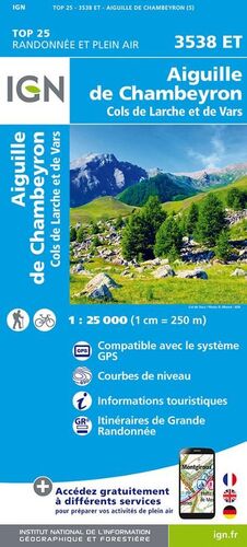 3538 ET AIGUILLE DE CHAMBEYRON 1:25,000