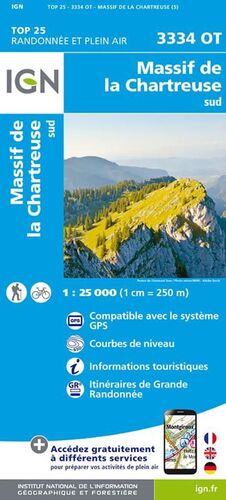 3334 OT MASSIF CHARTREUSE SUD 1:25,000