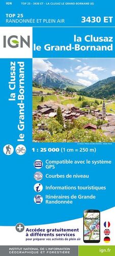 3430 ET LA CLUSAZ - LE GRAND-BORNAND  1:25.000