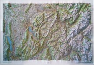 ANNECY-MONT-BLANC - CARTE EN RELIEF (RELIEVE) 1/100 000 *