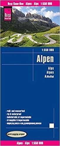 ALPES ALPEN ALPS  1:550.000 IMPERMEABLE *