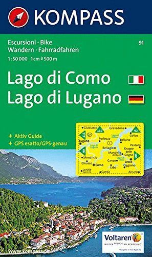 91 LAGO DI COMO/LAGO DI LUGANO (ESCALA 1/50.000) *