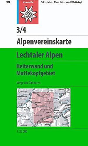 3/4 LECHTALER ALPEN 1:25,000. HEITERWAND UND MUTTEKOPFGEBIET (AUSTRIA)