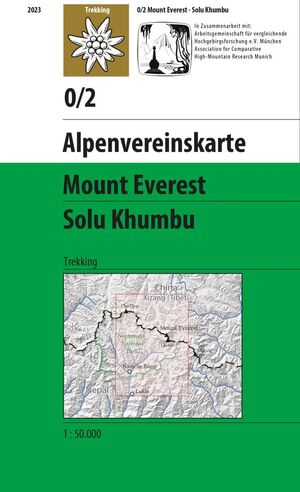 0/2 MOUNT EVEREST, SOLU KHUMBU 1:50,000