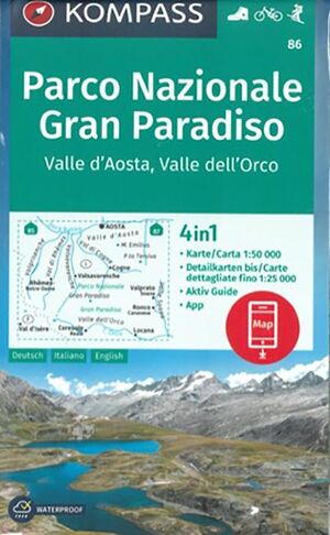 86 PARCO NAZIONALE GRAN PARADISO 1:50,000 1:25,000 (4 EN 1)