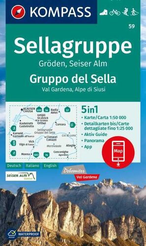59 SELLAGRUPPE, GRUPPO DEL SELLA 1:50,000 (5 EN 1)