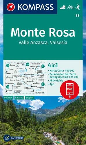88 MONTE ROSA 1:50,000 - 1:25,000 (4 EN 1)