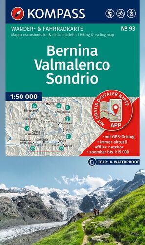 93 BERNINA / VALMALENCO / SONDRIO 1:50,000 (4 EN 1)*