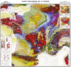 CARTE GEOLOGIQUE LA FRANCE A PLAT *