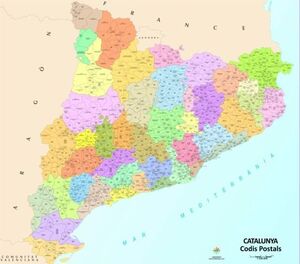CATALUNYA. CODIS POSTALS 1:300.000