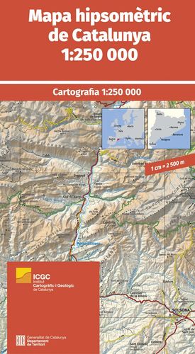 MAPA HIPSOMÈTRIC DE CATALUNYA 1:250.000 (PER ENCÀRREC 1 SETM)