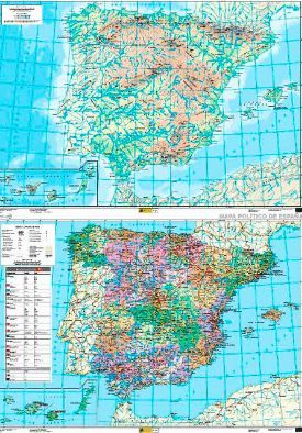 ESPAÑA POLÍTICO FÍSICO   E: 1:1,125,000 *