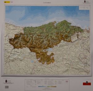 MAPA CANTABRIA RELIEVE 1:200.000 *