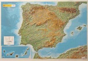 PENÍNSULA IBÉRICA, BALEARES Y CANARIAS 1:1.250.000 (RELIEVE) *