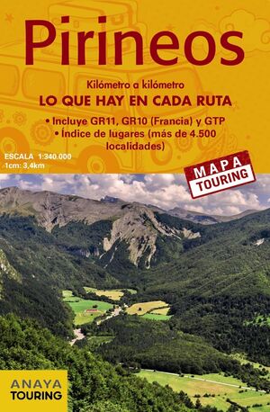 MAPA DE LOS PIRINEOS 1:340.000