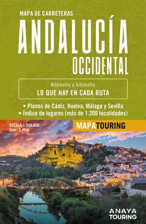 MAPA DE CARRETERAS DE ANDALUCÍA OCCIDENTAL 1:340.000