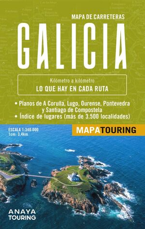MAPA DE CARRETERAS GALICIA 1:340.000