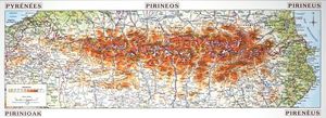 MAPA RELIEVE PIRINEOS E. 1:800,000 *