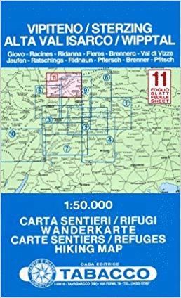 11  VIPITENO - ALTA VAL ISARCO / STERZING - WIPPTAL  1:50,000