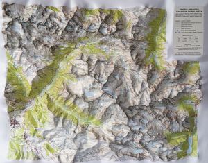 PIRINEO ARAGONES. MACIZO DE LA MALADETA (RELIEVE) 1:50.000